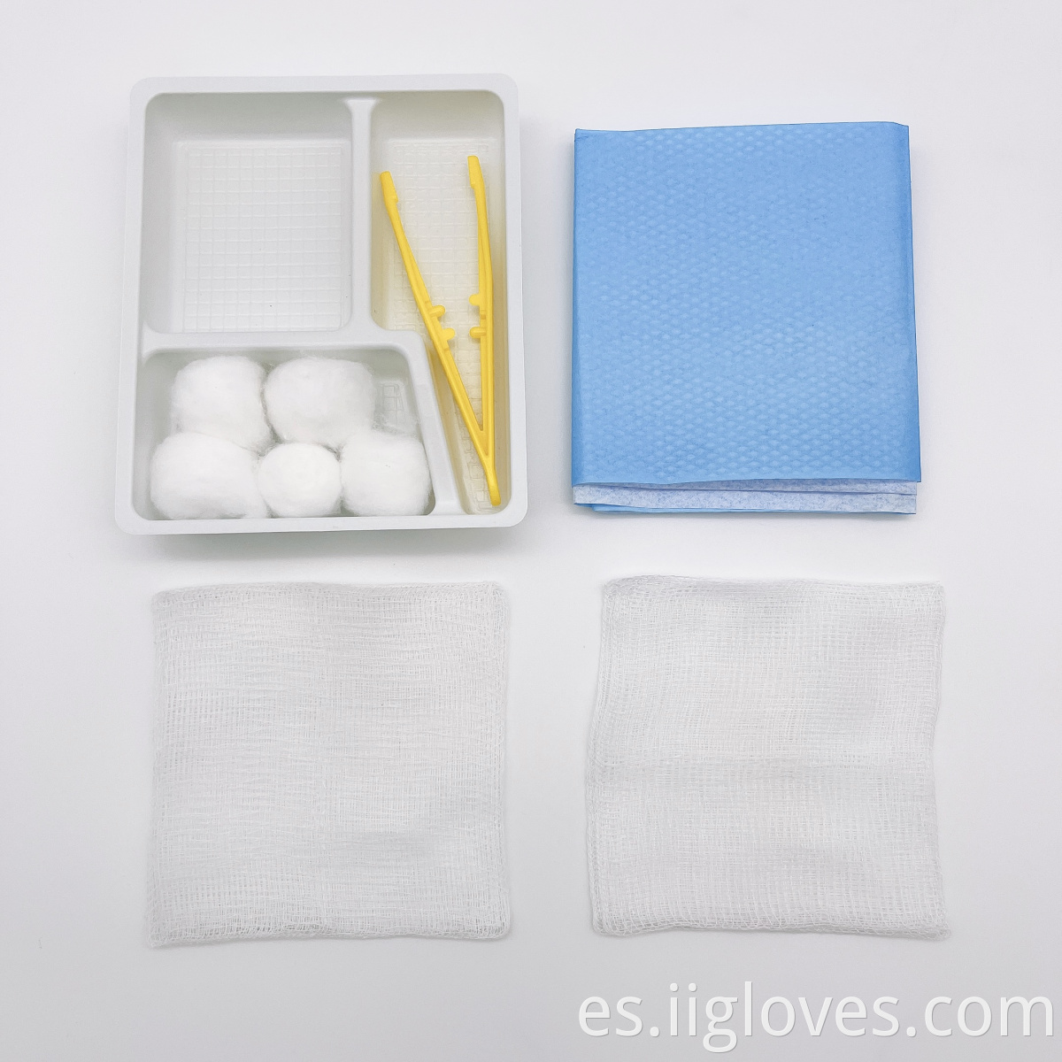 Medical desechable esteriliza 8PLY 7.5cm*7.5 cm de esponjas de gasa no tejida para uso hospitalario